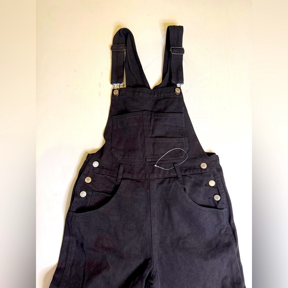 NWT, Brandy Melville, J. Galt Black Denim Overalls w/adjustable straps, Small - Picture 4 of 9